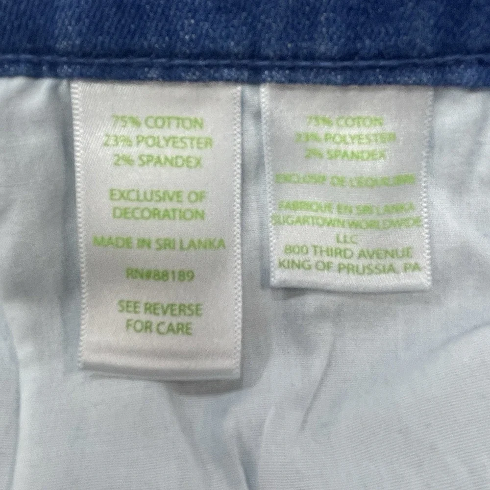 Lilly Pulitzer Jean Sz 8 (30x29) South Ocean‎ Braided Side Detail Low Rise Blue